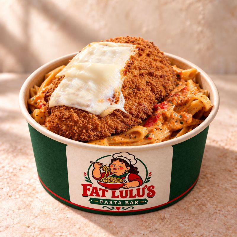 Chicken Parmesan Pasta from Fat Lulu's Pasta Bar
